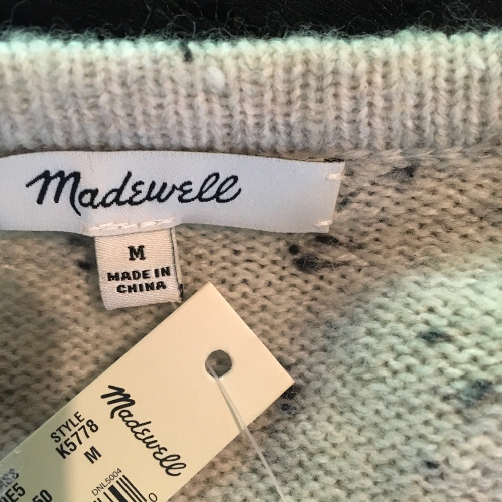 Madewell Donegal Kent Cardigan Sweater Gray NWT M - Picture 8 of 9